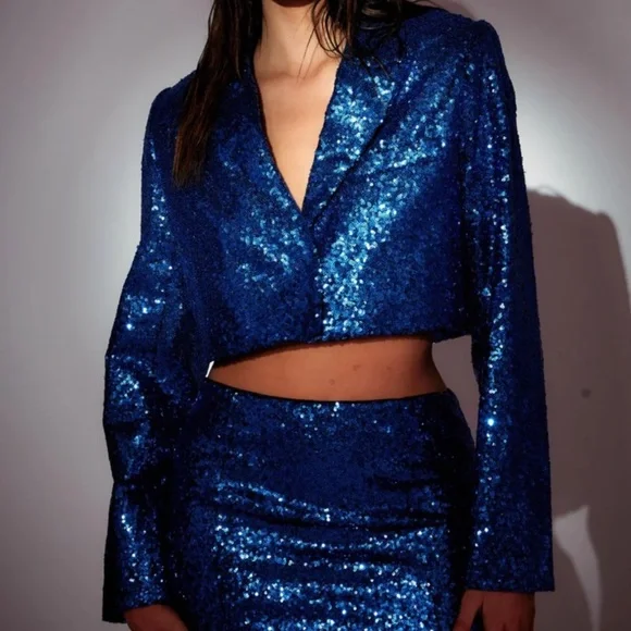 SLA blue sequin blazer - Picture 3 of 3